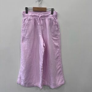 Old Navy Girls Pink Wide Leg Pants Size 8 100% Cotton Pull-On